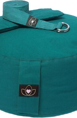 Pakket meditatiekussen, oogkussen en riem donkergroen – Lotus