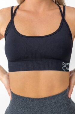 Peachy Bum Sport Bra – Sport Top dames – Sporttop – Sport Beha – Zwart – Maat M