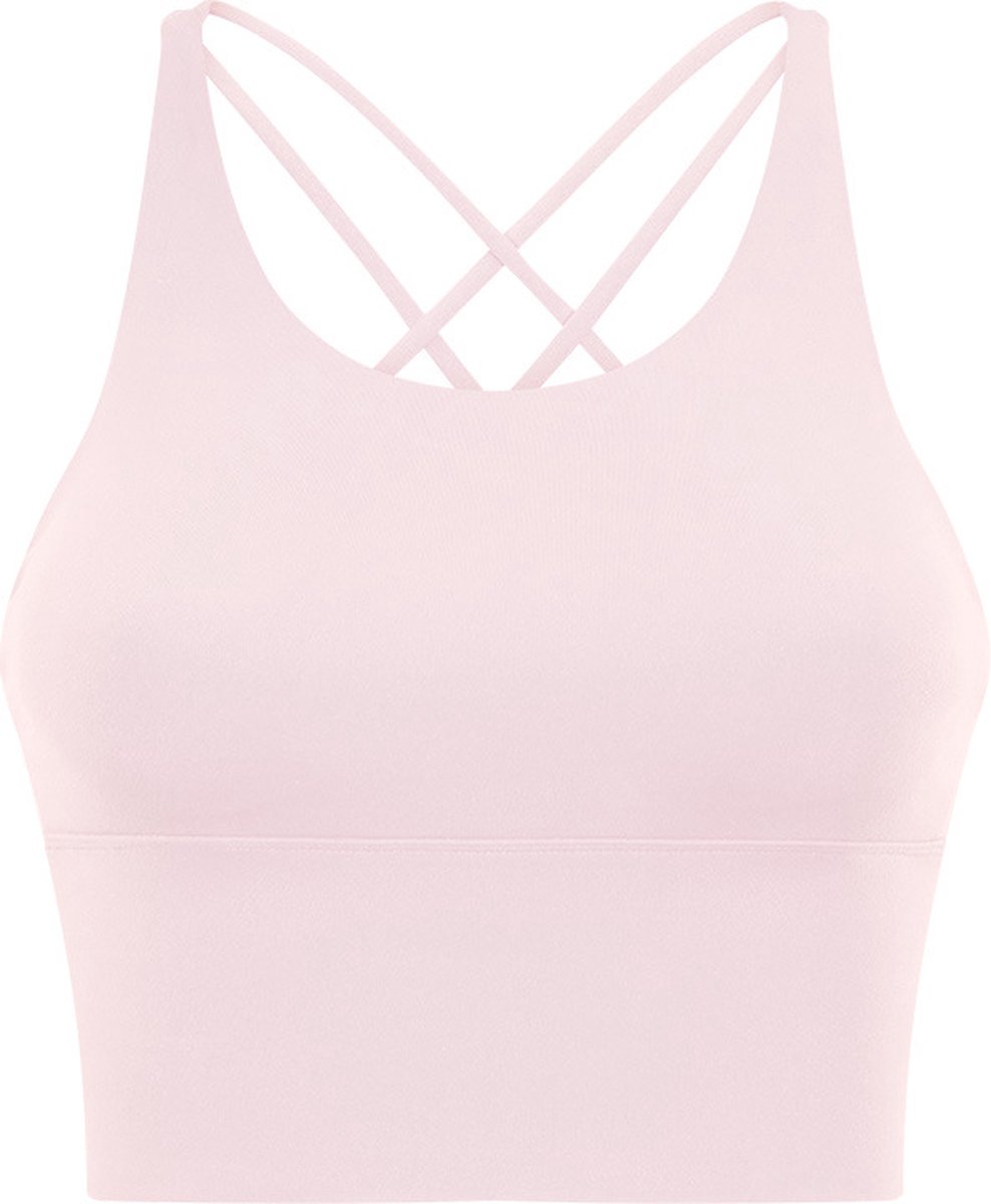 PureSquare - crop top - sportbh - Sport top - Sporttop - Pink - roos - maat XL - vaste bh cups - fitness - sport - yoga
