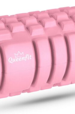 Queenfit® Foam Roller, Massage Roller, Fitness Roller, Foamroller – Rugmassage, Volledige Lichaamsmassage – Yoga, Pilates, Workout roller – 33x14cm