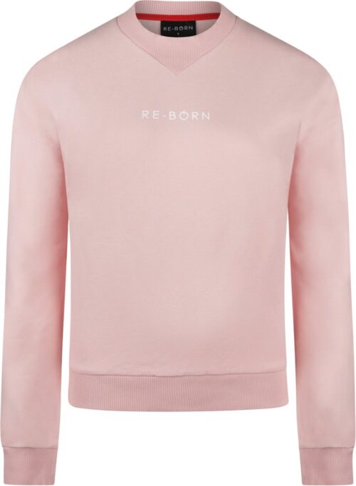 Re-Born Sport Ronde Hals Trui Lange Mouw Rib Detail Dames - Pink - Maat M