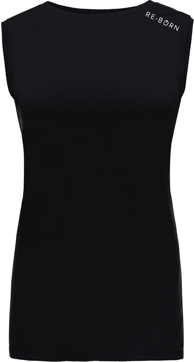 Re-Born Sport Top Mouwloos Wijder Dames - Zwart - Maat M