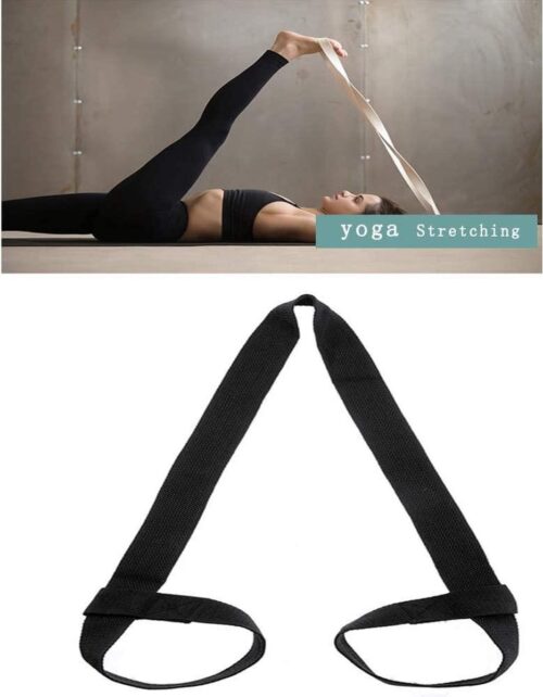 Riem voor yogamat - Draagriem 100% Katoen - Alle Mat Maten - Zwart