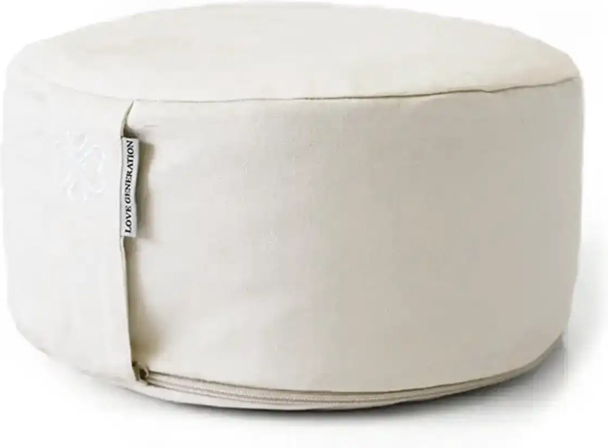 Rond Meditatiekussen | Wit | Katoen | 30cm - 15cm