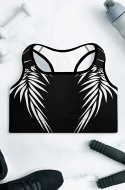 Sport BH – design Yin Yang Power Up – 4way stretch – extra ondersteuning- unieke print – verwijderbare vulling – Hardloop – Yoga – Fitness – Dans – Pilates – Training – Sport Top – dames – zwart wit – maat 2XL