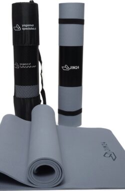 Jim24 Yogamat – Fitness Mat – Anti Slip – Yoga Mat Extra Dik – Duurzaam TPE – Incl. Draagtas – Lichtblauw