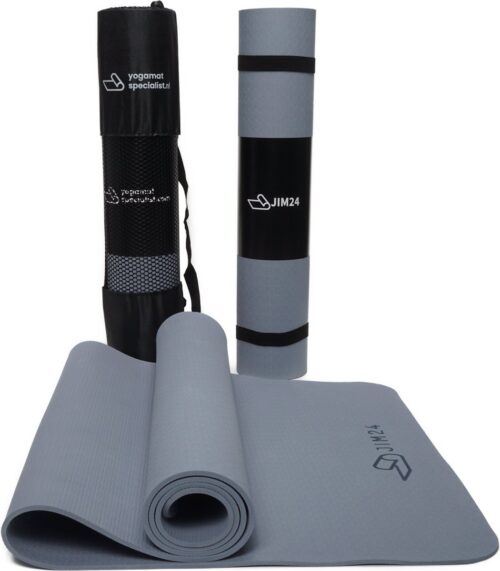 TPE Yoga Mat Zachtblauw - Fitness Mat - Sport Mat - Yoga Mat Anti Slip - Yoga Mat Extra Dik - Duurzaam TPE - Inclusief Draagtas