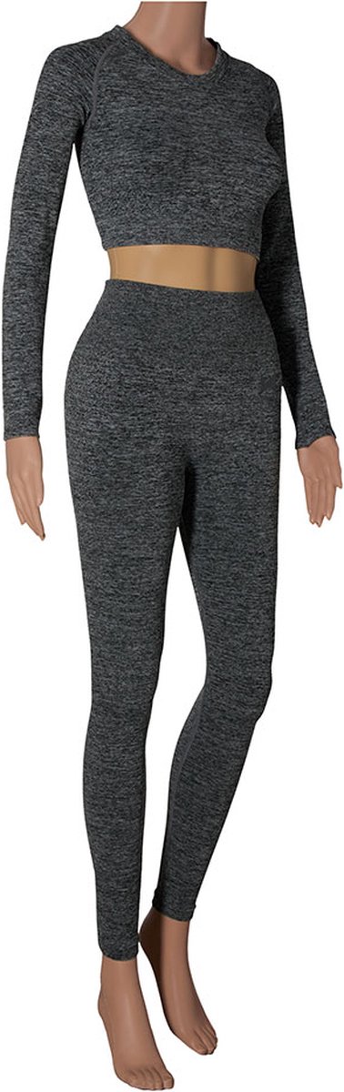 Xtreme - Sportset dames - Legging/Crop Top - Antraciet - XL - Sportlegging - Sport crop top