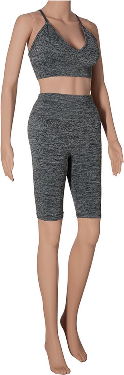 Xtreme - Sportset dames - Short/BH - Antraciet - S - Sport short - Sportkleding dames