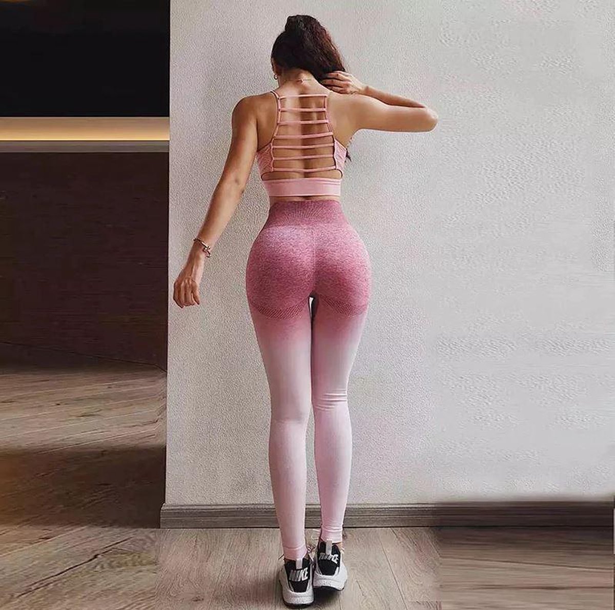 Yoga-Legging - compressie met hoge taille -Rose Red M Loungewear yoga Pants NewAgeDevi | Fitness | Yoga | Workout | Yoga Broek |