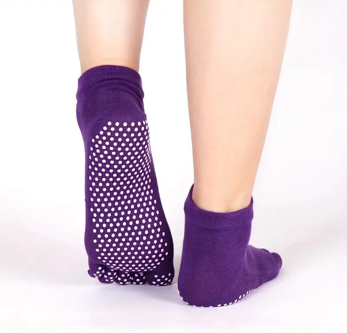 Yoga Sokken Full Toe | Volle Teen Yoga Sok | Met Anti Slip Onderkant | Antislip Sokken | Pilates Sokken | Maat 36-40 I Paars