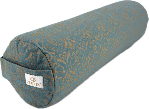 ZENZES® Pro Eco gold print mini bolster 50x15cm light blue