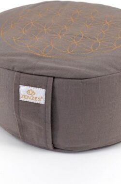 ZENZES® meditatiekussen Flower of Life 33x14cm grijs