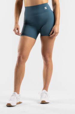 ZEUZ Korte Sport Legging Dames High Waist – Sportkleding & Sportlegging Squat Proof voor Fitness & Crossfit – Hardloopbroek, Yoga Broek – 70% Nylon & 30% Elastaan – Blauw – Maat M