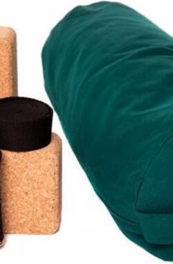 Zenzes PRO bolster met yogariem en 2 yogablokken – groen