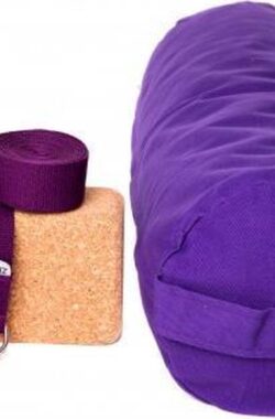 Zenzes PRO bolster met yogariem en yogablok – paars