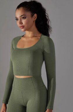 April Breeze Gym Set – Maat L – Olive – 5delig – Olijfgroen – Groen – Fitness set – Fitness legging – Fitness tops – Sportkledingset – Sportlegging – Sporttops – Yogakleding – Yogaset – Yogalegging – Yogatop