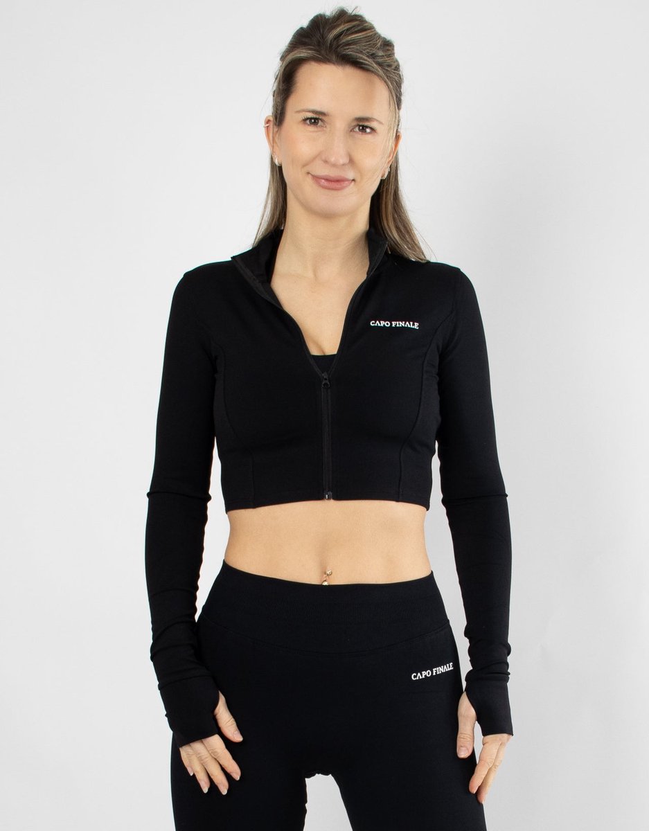 Divinity Zipper Crop Top | CAPO FINALE - Zipper | M | Kleur Black