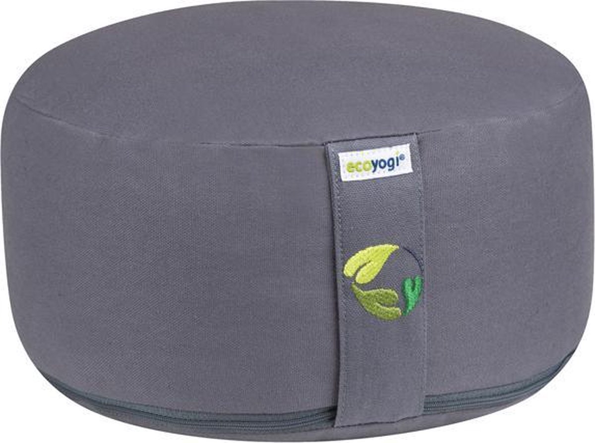 Ecoyogi - Meditatiekussen - Grijs - 13-15cm| Comfortabel in hoogte aanpasbaar, duurzaam meditatiekussen - GOTS gecertificeerd