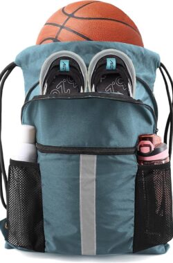 Rugzak -gymtas-Trekkoord Rugzak Tas met Schoenenvak -X-Large Gym Sport Trekkoord Tas Cinch Rugzak-yoga-dans-reizen-lichtblauw