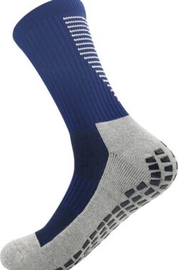 New Age Devi – Gripsokken – Sportsokken – Gripsokken Voetbal – Donkerblauw/Wit – Grip Socks – Pilates Sokken – Yoga Sokken – Anti Blaren – One Size – Compressie – Voetbal