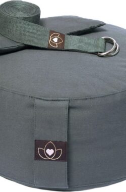 Pakket meditatiekussen, oogkussen en riem antraciet – Lotus