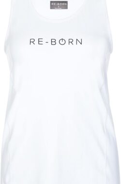 Re-Born – Sportkleding – Sporttop – Sport hemdje – Tanktop – Langere top – Sneldrogende top – Fitness top – Tennis top – Dames – Wit – Maat L