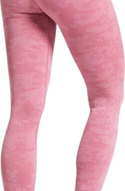Sportlegging Dames – Yoga Legging – High Waist Legging – Fitness Legging – Yoga Kleding Dames – Yoga Broek Dames – Sportkleding Dames – Sportbroek Dames – Camouflage Legging – Panterprint – Luipaard | Roze | Maat S