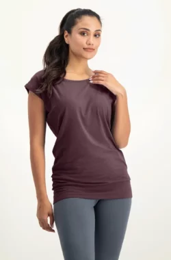 Urban Goddess Asana Yoga T-Shirt Korte Mouw – Berry