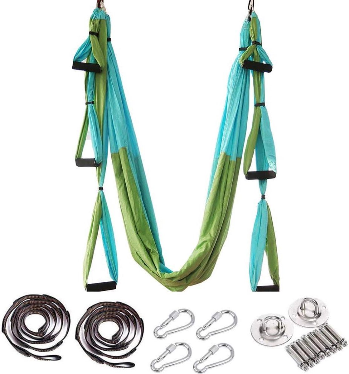 Aerial Yoga Hangmat Swing met draagtas en verlengriemen trapeziumsling - Ontspanning en Flexibiliteit