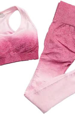 CHPN – Sportlegging met Top – Sportset – Legging met hoge taille -Roze – Maat L – Loungewear Set – Yoga Pants set en Topje – Sportsetje – Hip sportset