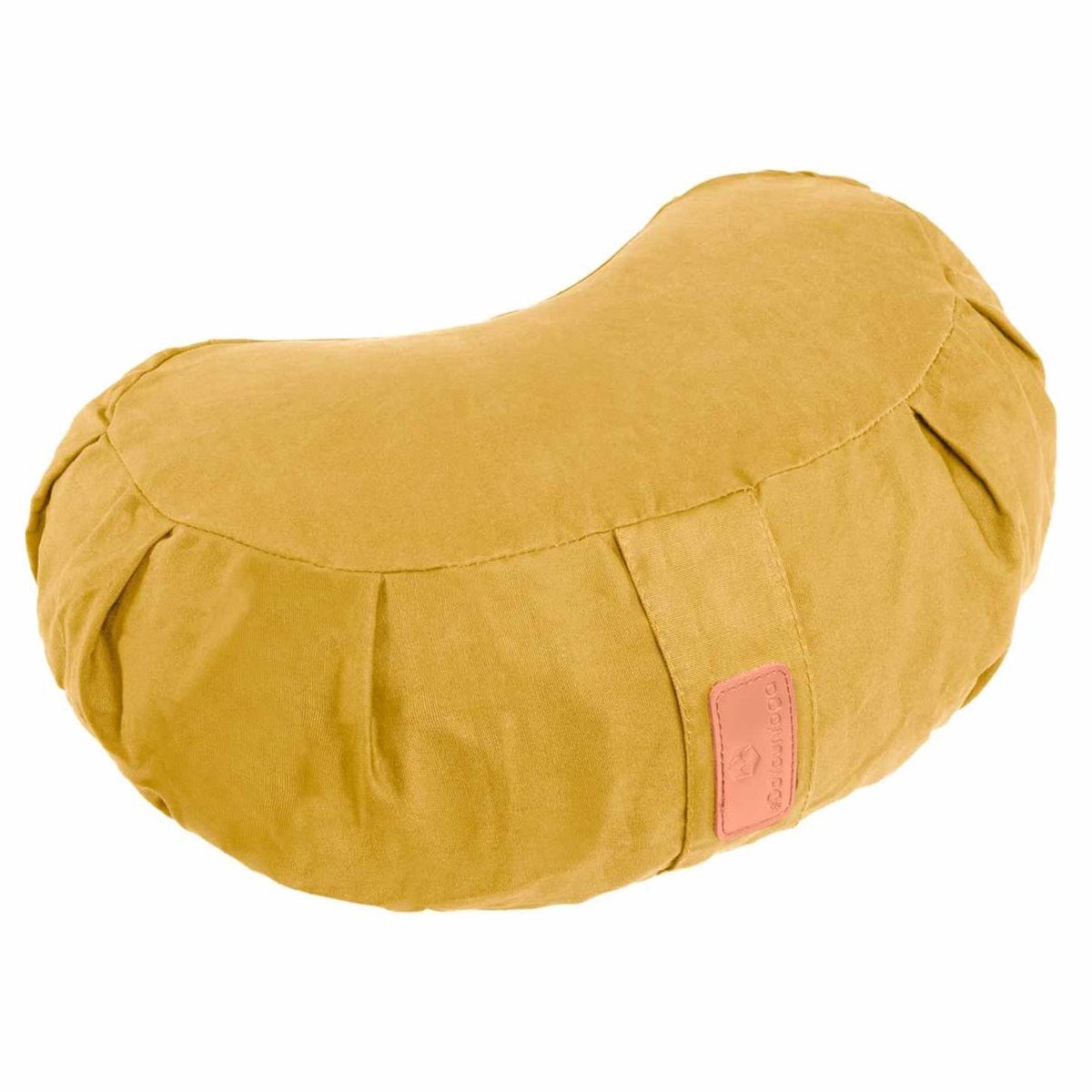#DoYourYoga - Yoga kussen - "Ganesh" - halve maan meditatiekussen met bio-organische Spelt vulling - 45x30x14 cm - indisch geel
