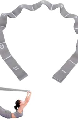Elastische yogariem – voor krachttraining, lichaamsrek en Pilates (1 stuk, 11 rastergrijs)