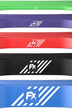 FX FFEXS Pull up band weerstandsbanden fitness set van 5 – Weerstandsband elastiek heavy medium and light – Resistance bands power workout gear gewichtheffen