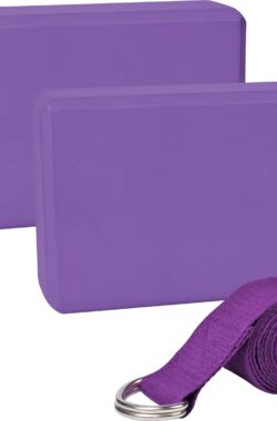 Goodivery ® Yogablok Set met Antislip Blokken en Verstelbare Katoenen Riempjes voor Yoga en Pilates