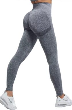 Gym Revolution – Sportlegging dames – Sportkleding dames – Sportbroek dames – Sportlegging – Push up – Shape legging – Sportlegging dames high waist – Hardloopbroek dames – yoga legging dames – Grijs Maat M