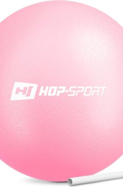 Hop-Sport Pilatesbal 25 cm – kleine, zachte en draagbare oefenbal met opblaasbaar rietje – ideaal voor yoga, Pilates, fitnessoefeningen en thuisworkouts, versterkt core en verbetert balans (roze)