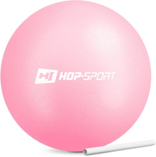 Hop-Sport Pilatesbal 25 cm - kleine, zachte en draagbare oefenbal met opblaasbaar rietje - ideaal voor yoga, Pilates, fitnessoefeningen en thuisworkouts, versterkt core en verbetert balans (roze)