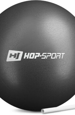 Hop-Sport Pilatesbal 25 cm – kleine, zachte en draagbare oefenbal met opblaasbaar rietje – ideaal voor yoga, Pilates, fitnessoefeningen en thuisworkouts, versterkt core en verbetert balans (zwart)