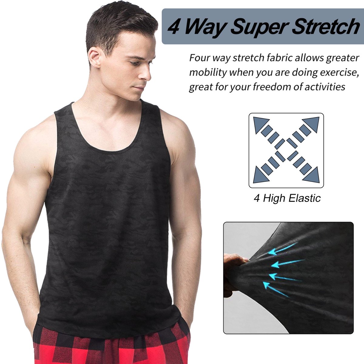 MEETYOO Y-Back Spiertank Top, Heren Tanktops Snel Droge Gym Mouwloze Spiert Shirts Voor Herenfitness, Sport- En Trainingsactiviteiten, Zoals Yoga, Fietsen, Rennen, Basketbal Spelen, Voetbal, Gewichtheffen-CAMOUFLAGE-M