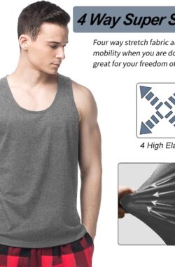 MEETYOO Y-Back Spiertank Top, Heren Tanktops Snel Droge Gym Mouwloze Spiert Shirts Voor Herenfitness, Sport- En Trainingsactiviteiten, Zoals Yoga, Fietsen, Rennen, Basketbal Spelen, Voetbal, Gewichtheffen-GRIJS-XXL