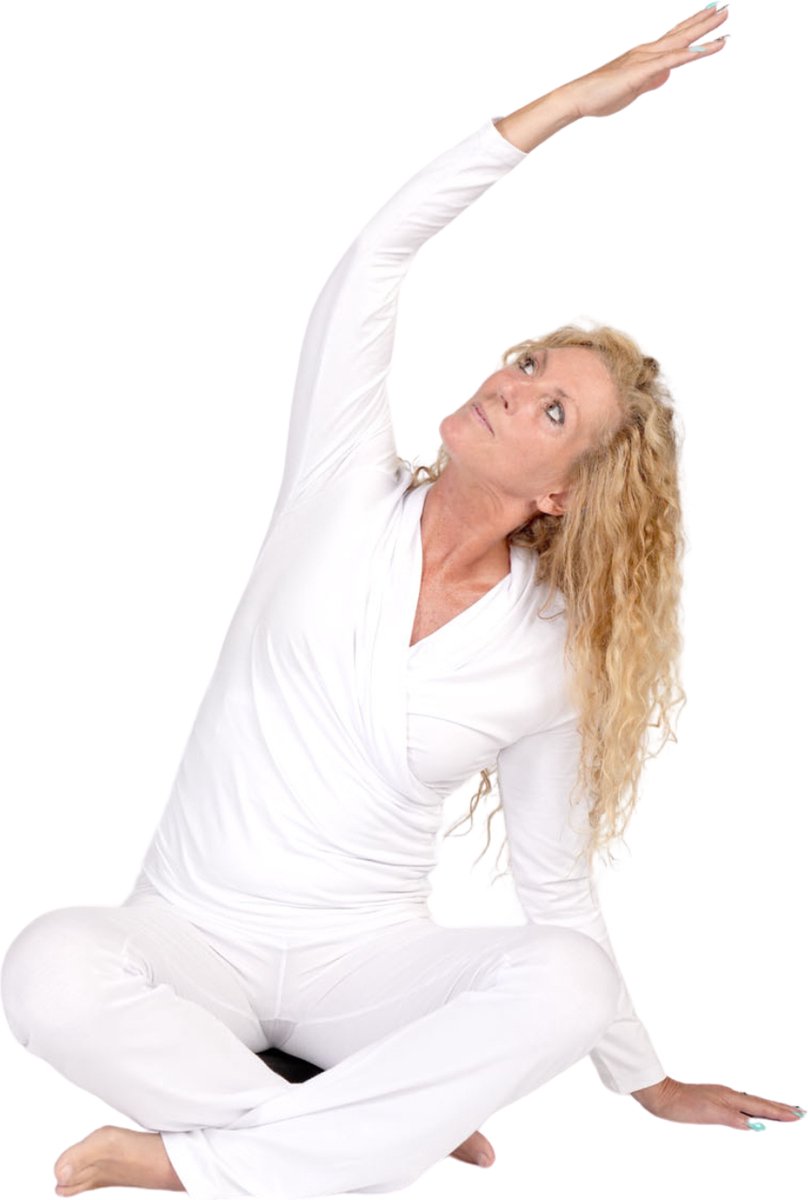 Namastae® Sport shirt dames | Yoga kleding | Lange mouw | Wit | Maat 38 | Maat M