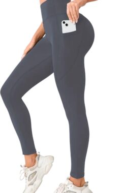 Pocket Legging – Legging – met zakken – Dames – Sportbroek – Sportlegging – met zakken – Comfortabel – Aansluitend – High Waist – Grijs – Donkergrijs – Maat XXL