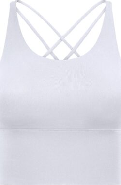PureSquare – crop top – sportbh – sportbeha – sporttop dames – sport top dames – sportkleding dames fitnesskleding – yogakleding – Wit – maat XL – vaste bh cups – fitness – sport – yoga