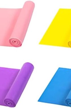 Selbro ® 4 Stuks Weerstandsbanden, Elastische Trainingslusbanden, Rubber Duurzaam Fitnessband voor Thuis Sportschool, Fysiotherapie, Krachttraining, Yoga, Pilates