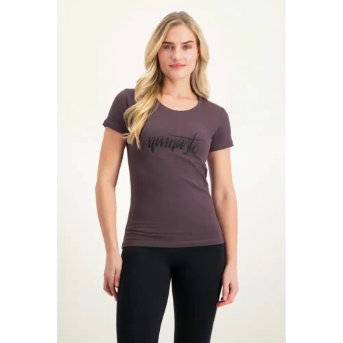 Urban Goddess Namaste Core Ademend Yoga Tee - Berry