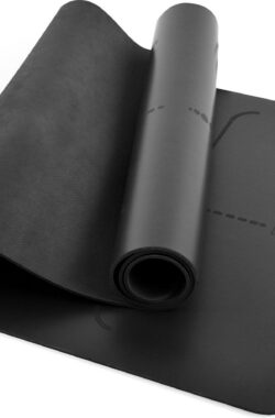 YoZenga Premium Rubber Yoga Mat | Lotus Black | sportmat | Fitnessmat | Pro Grip | Extra Breed | Hygiënisch | Inclusief draagriem