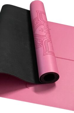 YoZenga Premium Rubber Yoga Mat – Mandala Flower Sweet Pink – sportmat – Fitnessmat – Pro Grip – Extra Breed – Hygiënisch – Inclusief draagriem