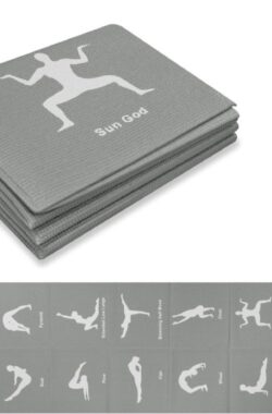Yoga- en Fitnessmat, (174 x 62 cm) 13 Populaire Yoga- en Fitnessoefeningen Direct op de Mat Gedrukt,Groot Genoeg Voor Alle Yoga- en Fitnessoefeningen