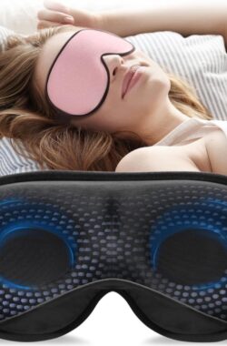 2024 Gewogen Slaapmasker voor Heren en Vrouwen – 3D-Oogmasker voor Drukontlasting – 100% Lichtblokkerende Slaapbril – Verstelbare Riem – Reizen Yoga – 120 g – Roze